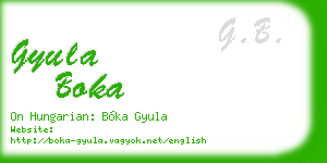gyula boka business card